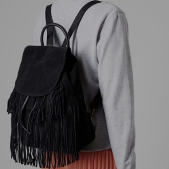 suede fringe backpack